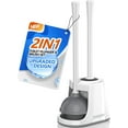thumbnail image 2 of PYYNA-Toilet Plunger and Brush with Holder, Bowl Brush and Heavy Duty Toilet Plunger Set with Ventilated Holder, 2-in-1 Toilet Brush and Plunger Combo for 5.3-inch Toilet Drain New Pack (White, 1), 2 of 4