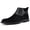 Black, variant on Men’s Casual Ankle Boots Slip-On Faux Leather Chelsea Boots Comfortable Non-Slip Dress Boots for Business Office Travel Daily Walking and Winter Wear