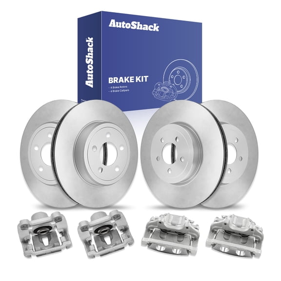 AutoShack Front Vented & Rear Vented Brake Rotors Calipers 8-PC Brake Kit Replacement for 2006-2011 Dodge Charger 2006-2008 Dodge Magnum