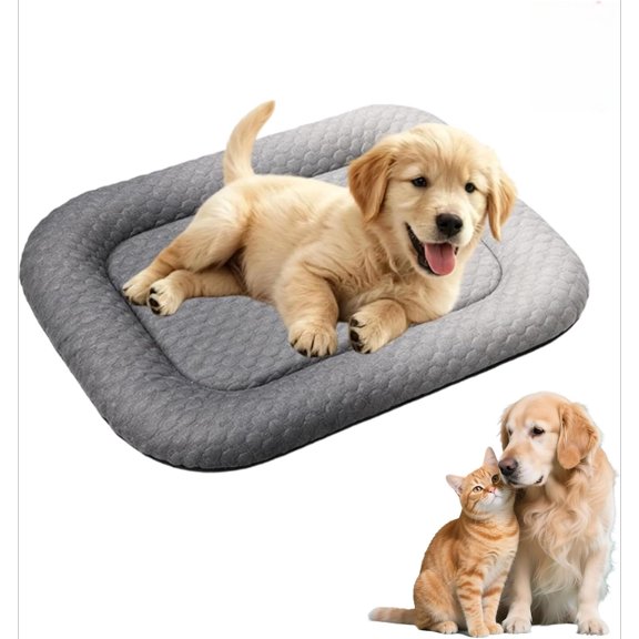 Pet Cooling Mat with Ice Silk Fabric and Non-Slip Bottom, Summer Self Cooling Pad for Dogs and Cats Indoors