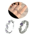 thumbnail image 2 of 2 Pieces Adjustable Rings Rhinestone Engagement Rings Rings Aesthetic Jewelry Alloy, 2 of 8