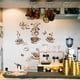 thumbnail image 4 of Pegatinas de pared con diseño de café marrón y granos de café con mariposas, 4 of 9