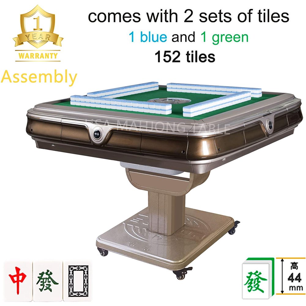 144Chinese 44mm Tiles 超大手感牌 Folding Automatic Mahjong Table w Drawers