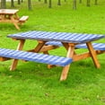 thumbnail image 4 of CATIEBYE Fitted Tablecloth Flannel Material 1 Set 75.6x34.6in Picnic Bench Cover, 4 of 8