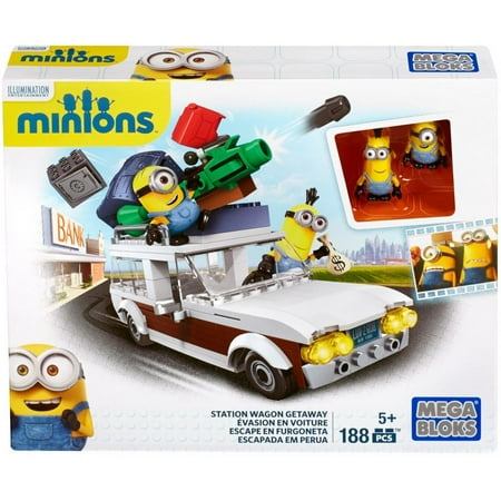 Mega Bloks Minions Station Wagon Getaway Vehicle Set, 188-Pieces