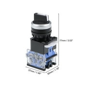Uxcell Rotary Selector Switch 2 Positions 2NO Momentary AC 600V 10A 22mm 7/8 Panel Mount 2pcs