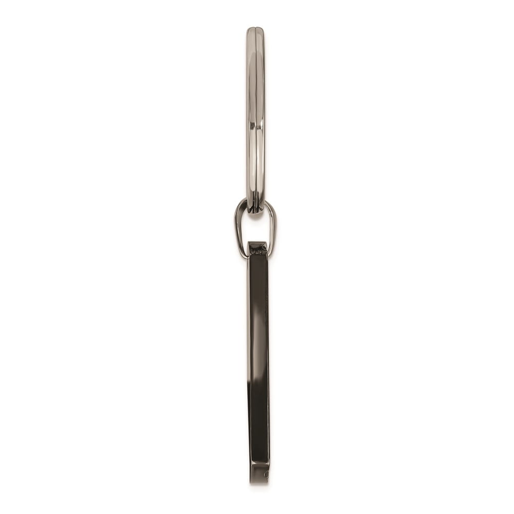 Chisel Stainless Steel Polished Black Ip-plated Key Ring