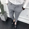 thumbnail image 4 of Pantalones de verano ajustados para hombre, pantalones de traje negros trenzados, 9 pantalones cortos para hombre, tela nueva en ropa de trabajo, pantalones formales coreanos, muchas reseñas, 4 of 5