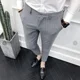 thumbnail image 4 of Pantalones de verano ajustados para hombre, pantalones de traje negros trenzados, 9 pantalones cortos para hombre, tela nueva en ropa de trabajo, pantalones formales coreanos, muchas reseñas, 4 of 5