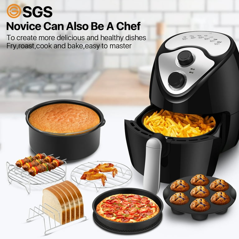 Air Fryer Accessories, 12pcs for Cosori Ninja Air Fryer, Fit All 4 qt - 6.8 qt Power Deep Air Fryer with 8 inch Cake Barrel, Pizza Pan, Cupcake Pan, S