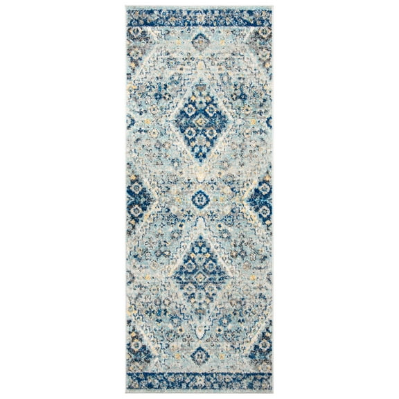 SAFAVIEH Madison Sophie Geometric Runner Rug, Grey/Cream, 2'3" x 6'