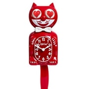 Red Heart Eyes Kit Cat Clock 15.5 Full Size Official Kit-Cat Klock with Moving Eyes and Tail Retro Style