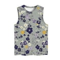 thumbnail image 5 of Jsaierl Womens Flower Print Crewneck Tank Tops Graphic Curved Hem Sleeveless Tops Summer Casual Loose Fit Shirts Plus Size, 5 of 5