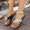 thumbnail image 3 of Dakaela Flip Flops for Women with Arch Support Yoga Mat Cork Footbed Comfortable Summer Beach Slip on Walking Thong Sandals Indoor Outdoor Size 6-10 Black, 3 of 9