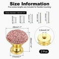 thumbnail image 2 of Uxcell Drawer Knobs,2Pcs 1.1 Inch (28mm)Diameter Bling Diamond Decoration Cabinet Knob, Round Rhinestones Pull Handle with Screws for Home, Office, Kitchen (Gold Base + Pink Diamond), 2 of 6