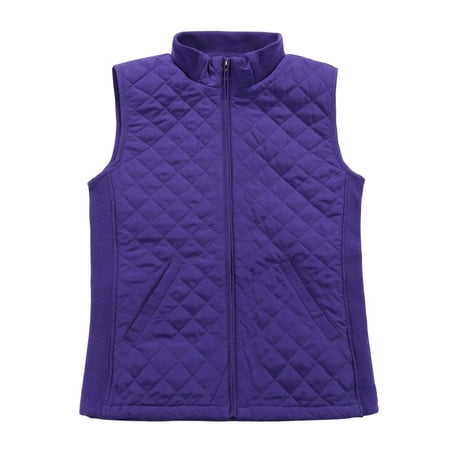 Bienzoe Women Casual Quilted Sleeveless Light Weight Vest Purple 3XL