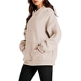 thumbnail image 3 of Sudaderas con Capucha Extragrandes para Mujer, Sudaderas de Forro , Suéteres de Moda para Otoño e Invierno Caqui 5XL, 3 of 9