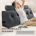 thumbnail image 6 of Headboard Pillow Full - Adjustable Back Support Wedge Pillow for Sitting Up in Bed, Perfect for Reading. Includes Removable & Washable Cover,Grey (54x8x20 Inches), 6 of 16