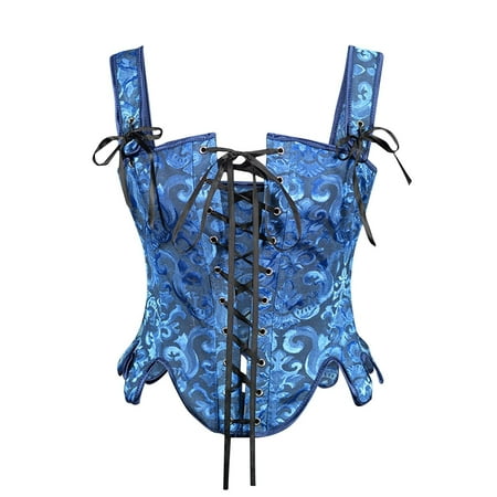 

Moxiu Clearance Women s Sexy Halter Corset Tops Lace Up Retro Goth Steampunk Corsets Backless Boned Push up Bustier Medieval Waist Bodice Vest