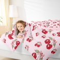thumbnail image 4 of Homewish Watercolor Cherry Full Size Comforter Sets for Girls, Kawaii Bowtie Bedding Comforter Set, Tropical Fruit Leaves Bedding Sets, Red Pink Room Decor, 4 of 8