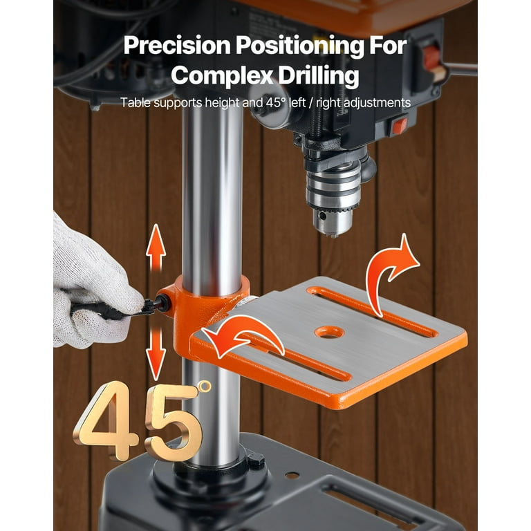 KFFKFF 8-inch Bench Drill Press, 2.3A Motor, Adjustable Speeds