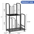 thumbnail image 2 of YOHKOH Cardboard Organizer Cart, 2-Tier Adjustable Rolling Rack on Locking Wheels, Heavy-Duty Packing Station, Canvas & Paint Drying Rack for Home, Office & Studio, 2 of 8