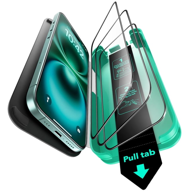 Protector de pantalla ESR de vidrio 9H+, paquete de 3 unidades, para iPhone 16/15