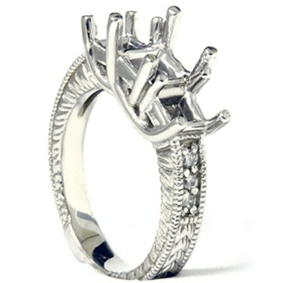 Pompeii 1/5ct Diamond Princess Cut Hand Engraved Mounting 14K (G,I1)