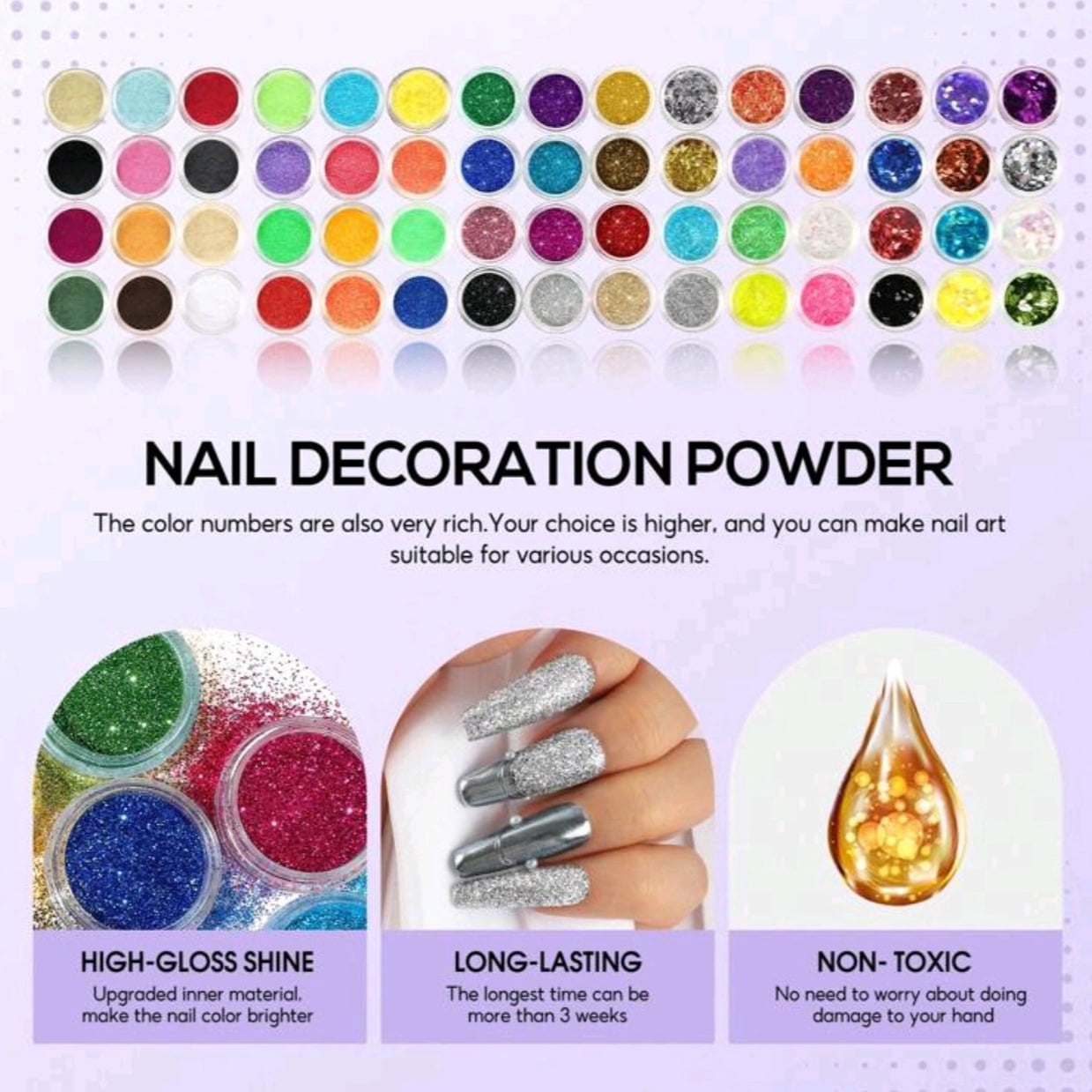 60-Color Acrylic Nail Kit with Drill & UV Light - All-In-One Complete Manicure Set for Beginners & Pros, Home Salon, Non-Toxic, Great Gift for Women