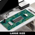 thumbnail image 2 of XXL Extended Gaming Mouse Pad - Artistic Luxury Leaves Green, Long Keyboard Mat, Huge Mouse Pad, Full Desktop Cover, Ideal for Office & Home, 31.5x11.8 Inches, 2 of 6