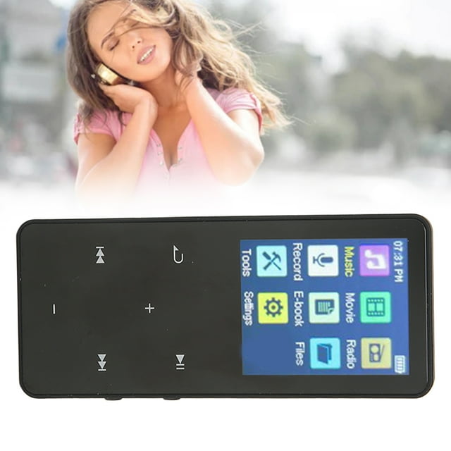 Lecteur MP3, Lecteur de Musique BT5.0 avec Écran Tactile de 1,8 Pouces, Jack 3,5 Mm Intégré, Fonction E Book Reader, Supporte Plusieurs Formats de Musique