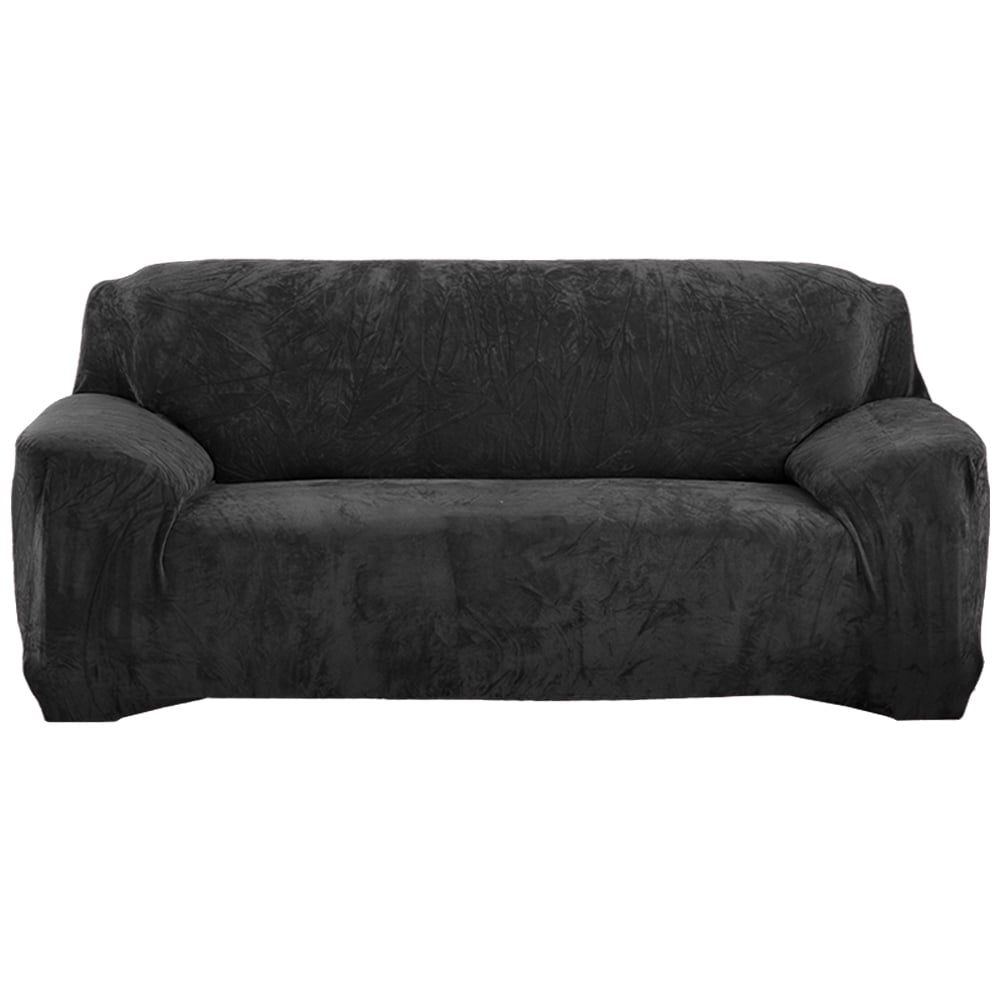 Hampstead Stretch Velvet Sofa Slipcover | Machine Washable in Charcoal