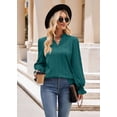 thumbnail image 2 of Blusa elegante de mujer, manga larga, jersey con cuello en V, túnica, 2 of 7