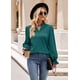 thumbnail image 2 of Blusa elegante de mujer, manga larga, jersey con cuello en V, túnica, 2 of 7