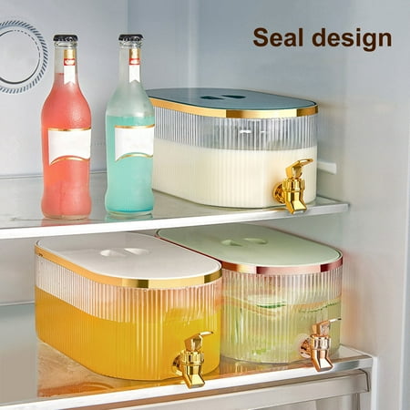 

Hesroicy 5.3L Cold Kettle with Faucet: Large Capacity Transparent Dust-proof Leakproof Food Grade Ideal for Dispensing Juice and Water in the Kitchen