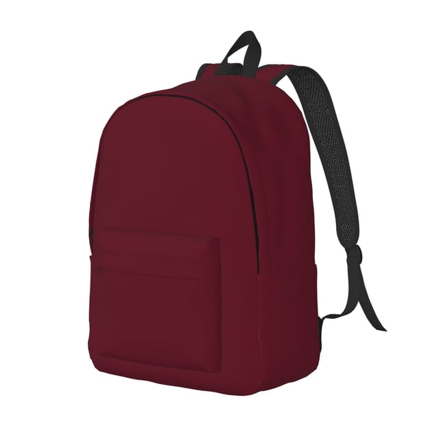 Balery Maroon Mochila Clásica Impresa Básica para Viaje, Mochila Escolar Resistente al Agua, Mochila de Lona con Correas Ajustables-Medium