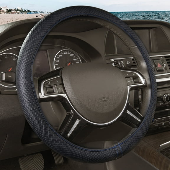 FH Group Ultra Comfort Leatherette Flexible Steering Wheel Cover Blue FH2020-BLUE