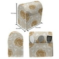 thumbnail image 4 of Flower Stand Mixer Cover, Vintage Rose Pattern Baroque Inspired Dated Royal Circle Ornate Motifs Print, Kitchen Appliance Organizer Bag Cover with Pockets, 5 Quarts, Pale Brown White, by Ambesonne, 4 of 4