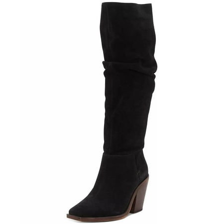 UPC 191707097452 product image for Vince Camuto Alimber Black Suede Squared Toe Tall Knee High Dress Boot (Black  5 | upcitemdb.com