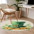 thumbnail image 5 of Area Rug 36in, Shamrock St. Patrick's Day Horseshoe Floor Carpet Living Room Rug, Ombre Green Topper Hats Non-Slip Welcome Mat Indoor Rugs for Bedroom Dining Room, 5 of 9