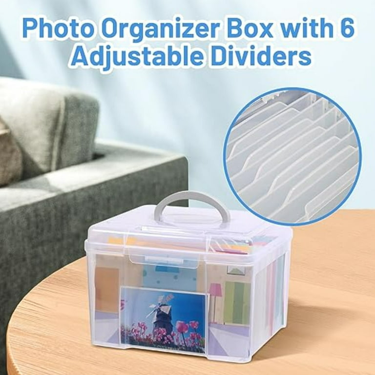 Greeting Card Organizer & Storage Box with 6 Adjustable Dividers