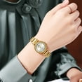 thumbnail image 2 of Women Watch Fashion Gold Analog Quartz Female Watch for Women Luxury Dress Ladies Stainless Steel Waterproof Wrist Watches, 2 of 9