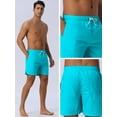 thumbnail image 5 of DARING DIVA Men's Summer Drawstring Mesh Lining Solid Board Shorts 30 Light Blue, 5 of 6