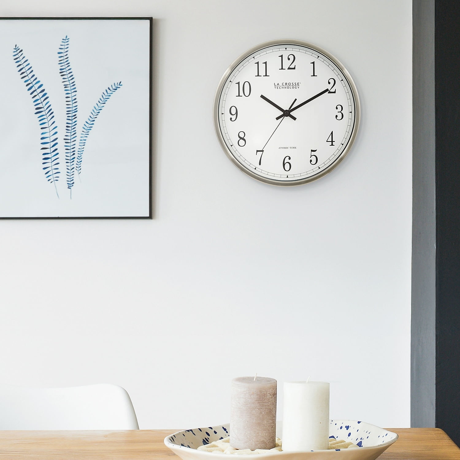 La Crosse Technology Wt-3126b 12" Stainless Steel Atomic Wall Clock
