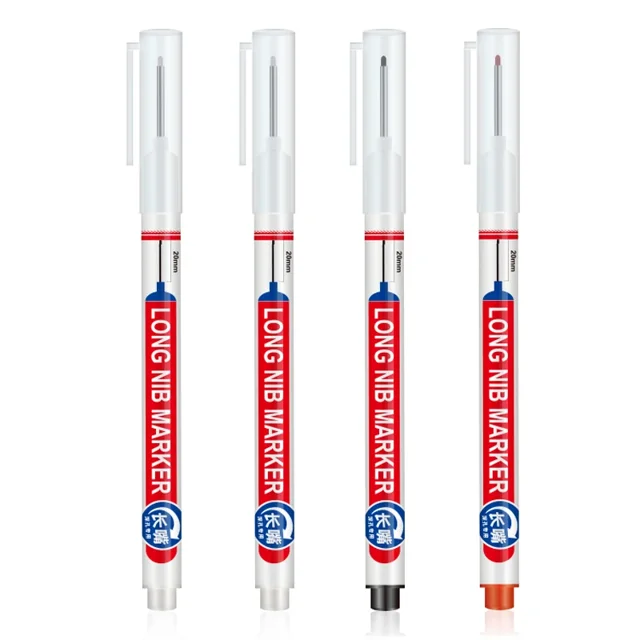 4 unids/set 20mm agujero profundo puntas largas marcadores de cabeza para bolígrafo perforador de Metal impermeable decoración de carpintería de baño multiusos