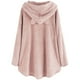 thumbnail image 2 of Pntutb, vestido de manta con capucha peluda de lana con orejas de gato de invierno con patrón bonito para mujer, Tops de felpa para chicas adolescentes, liquidación Pntutb Pntutb-8201, 2 of 6
