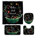 thumbnail image 7 of Floral Bathroom 4-piece Set Spring Decoration Shower Curtain American Farmhouse Bathroom Decoration Digital Print Bathroom Four-piece Set Waterproof Shower Curtain Anti-slip Mat Set, 7 of 7