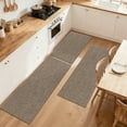 thumbnail image 4 of MeyJey Geometric Lines Kitchen Rugs Sets of 3, Non Slip Washable Kitchen Mats for Floor, Brown, 4 of 7