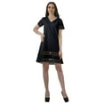 thumbnail image 2 of Moomaya Tunique à Manches Courtes Robes de Cocktail pour Femmes Robe en Coton Uni Extensible, 2 of 5