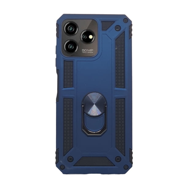 Funda Uso Rudo con Anillo Magnético Cely Vesmir Para ZTE Axion 50 Lite Azul Marino
